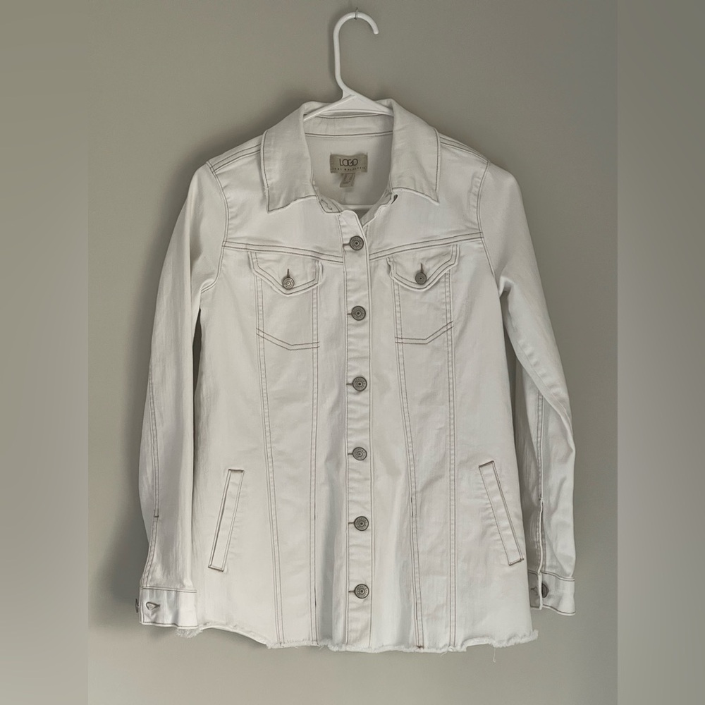 LOGO by Lori Goldstein White denim jacket